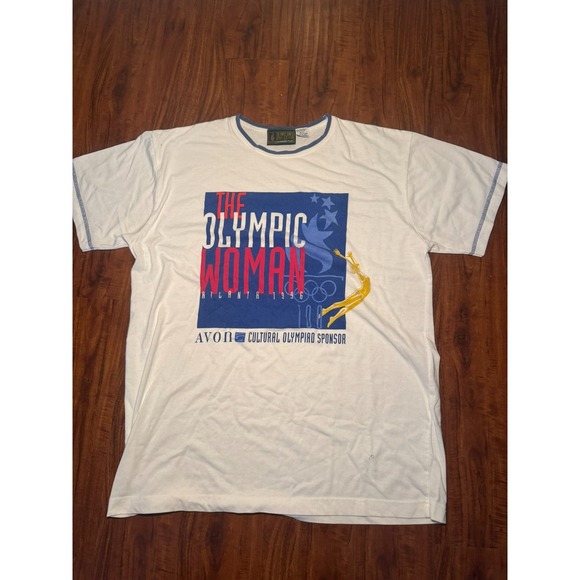 Avon Tops - Vintage Avon Olympics Game Collection Atlanta Womens Ringer T Shirt Size M/L